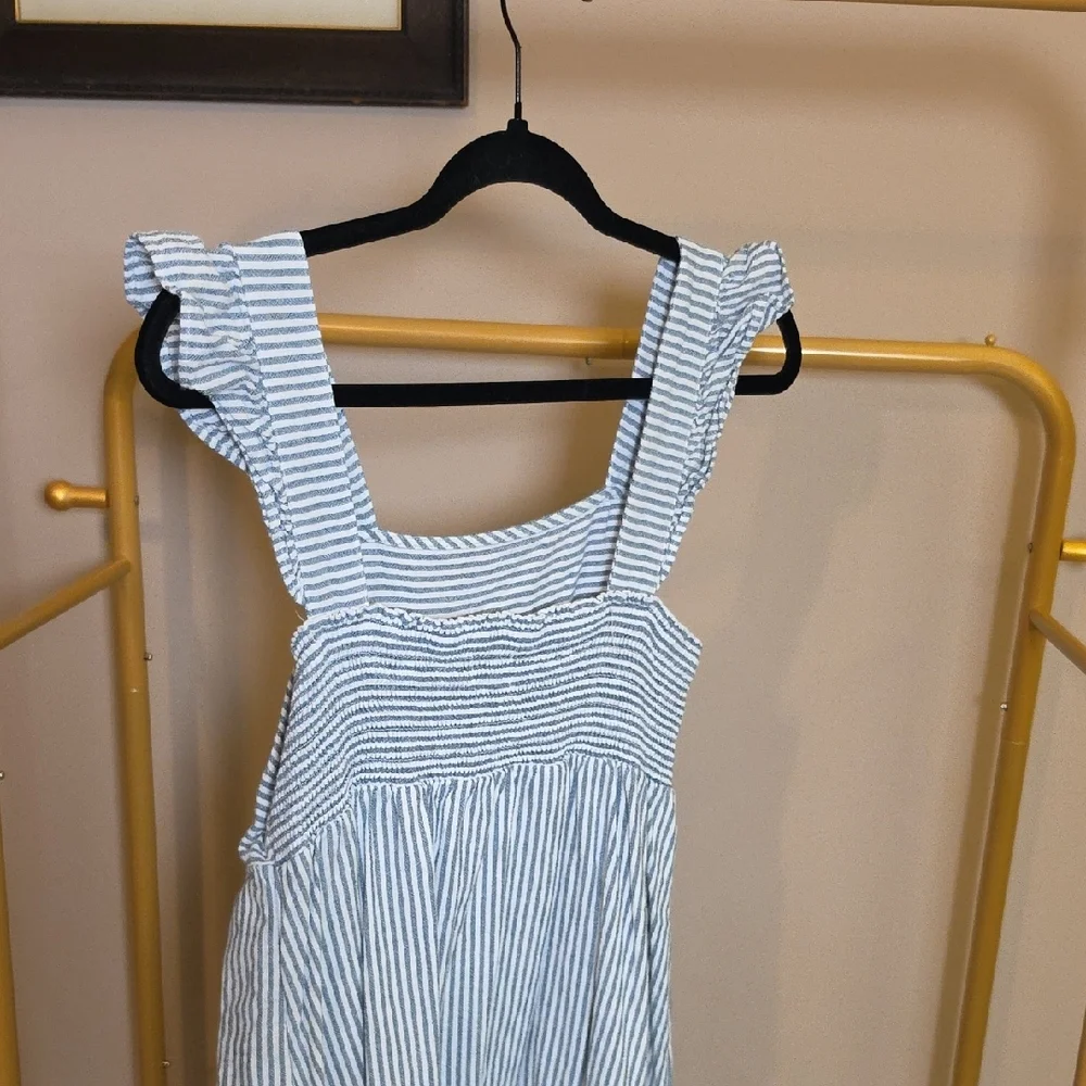 Universal Thread Blue and White Striped Sleeveless Dress - Picture 6 of 7